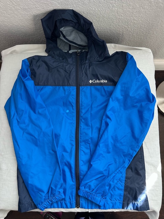 Columbia Other - Columbia Youth Medium 10/12 Blue Hooded Windbreaker Jacket Lightweight